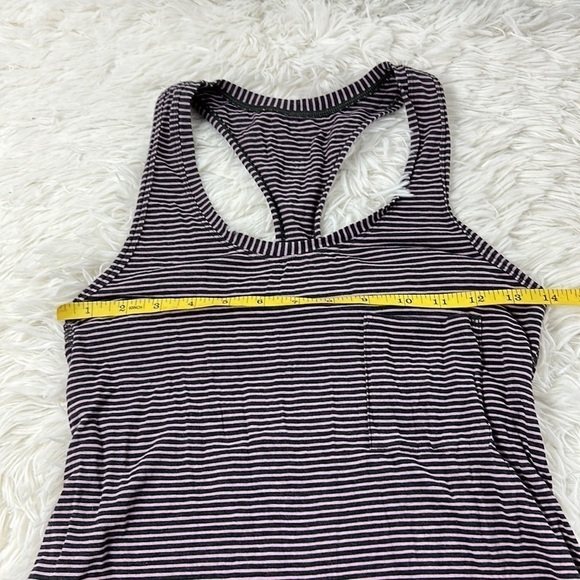 Lululemon Yogi Racerback Hyper Stripe Mauvelous Heathered Black - Picture 3 of 6